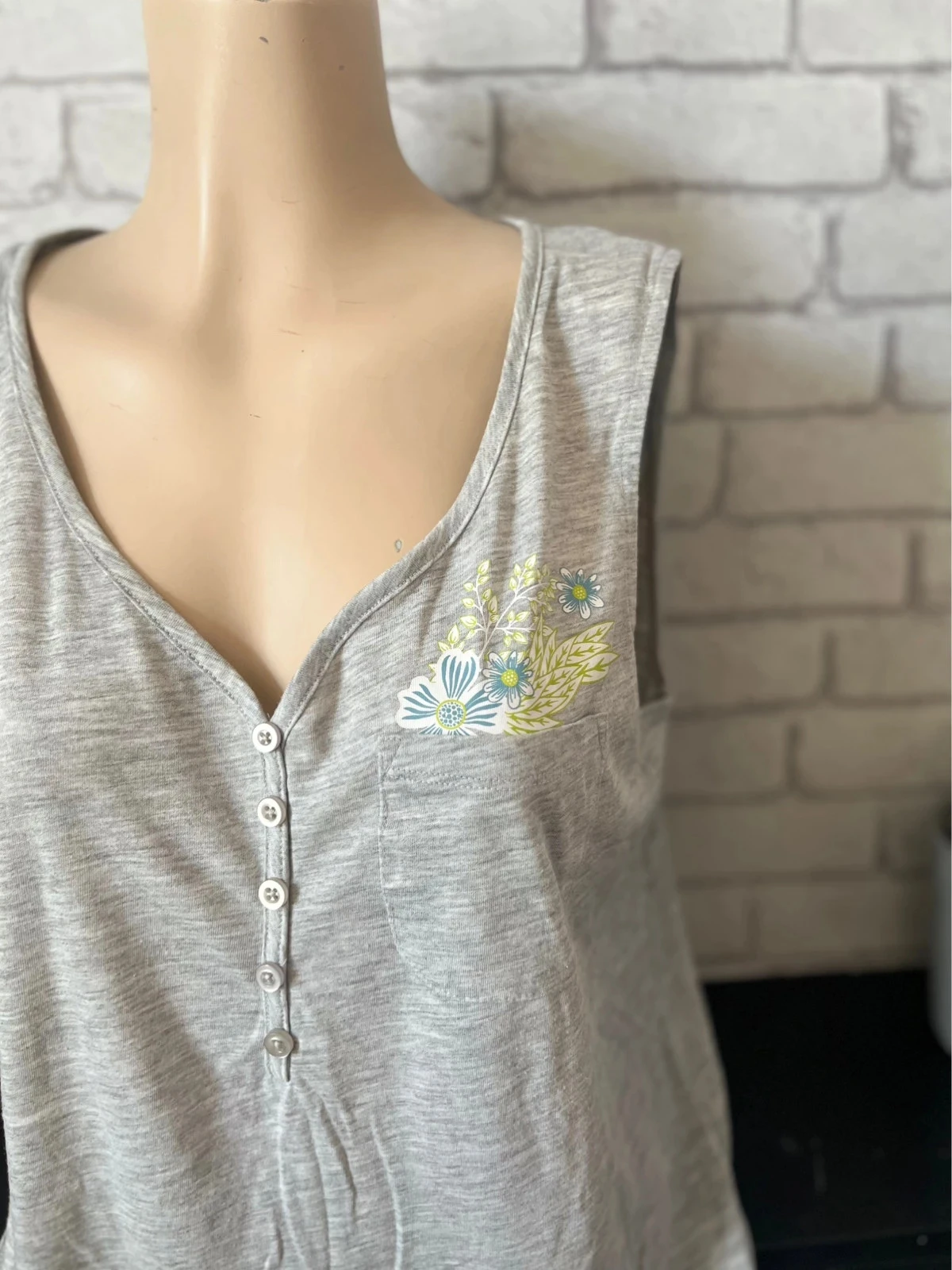 Grijze geborstelde tanktop – Maat 40 – La Halle – photo 2